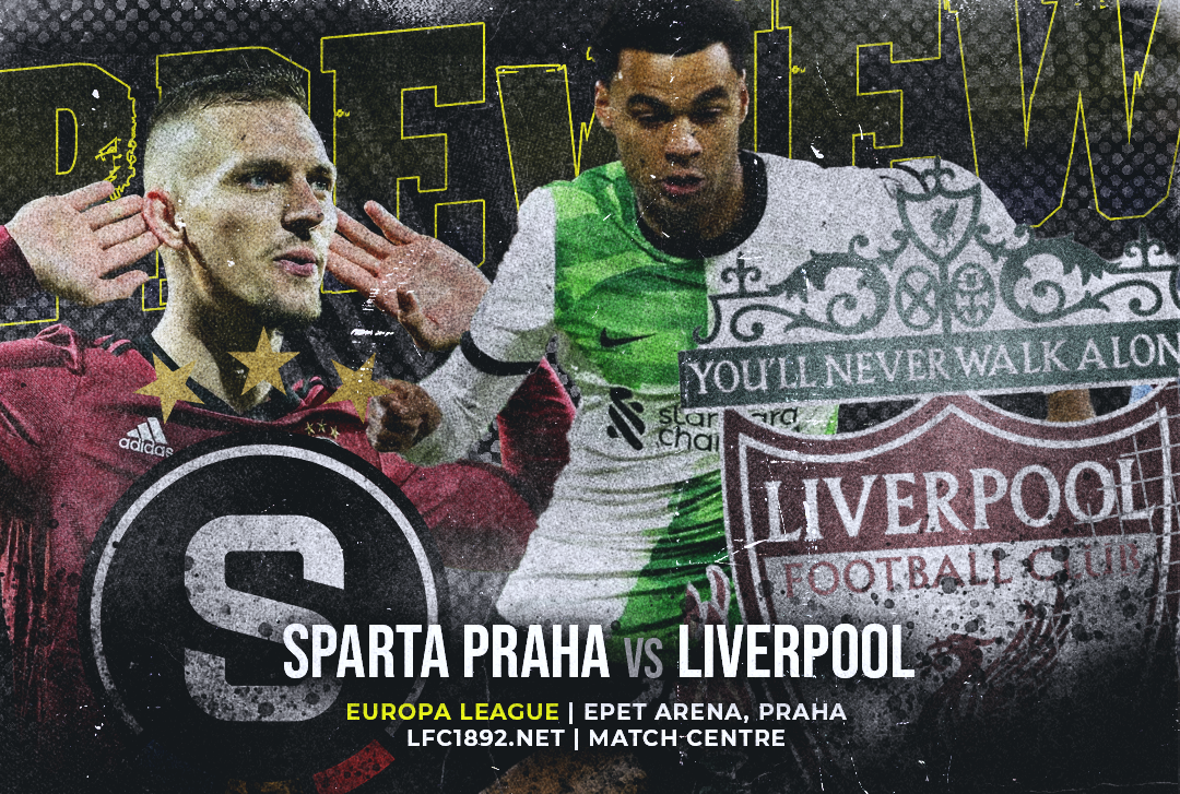 Súboj lídrov ligových súťaží. Český hostí anglického, na trávniku Sparty je favoritom Liverpool